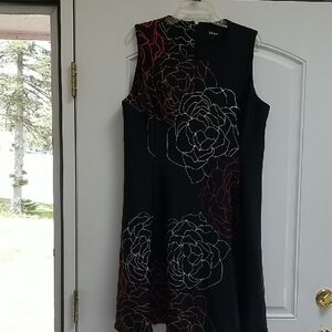 Elegant Black Floral Dress by DKNY